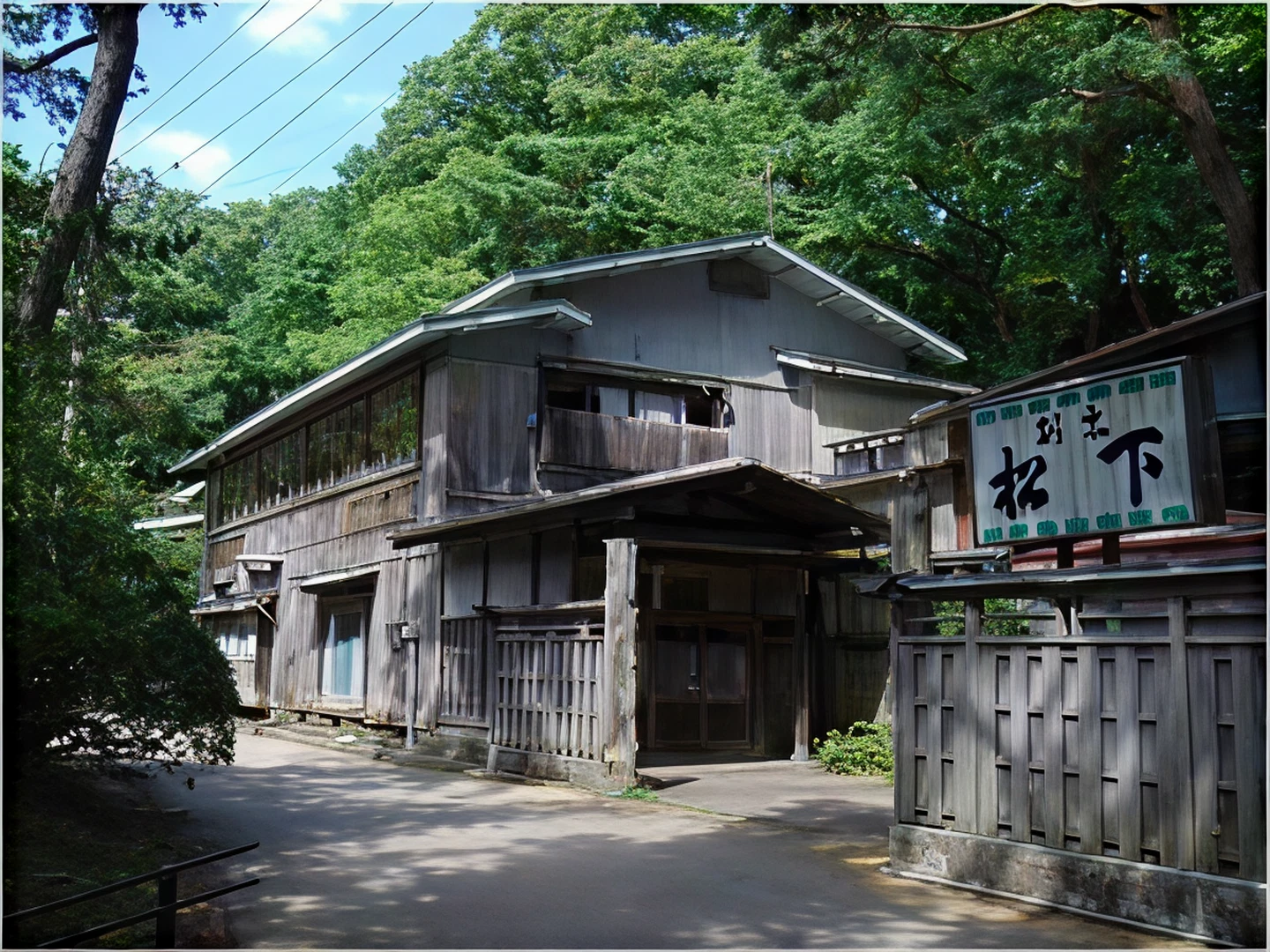 千秋公園に佇む松下の外観